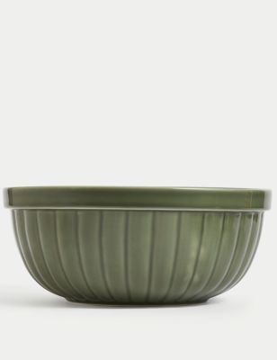 M&S Ceramic 29cm Mixing Bowl - Green, Green