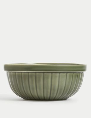 M&S Ceramic 24cm Mixing Bowl - Green, Green