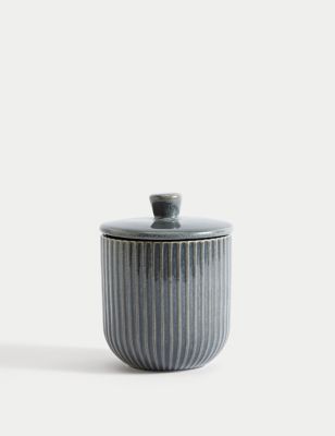 M&S Small Ribbed Storage Jar - Taupe, Taupe