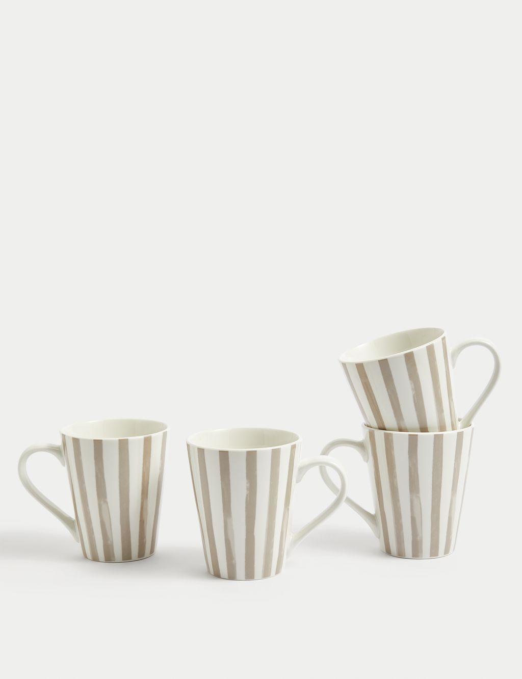 Set of 4 Linear Striped Mugs