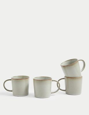 Set of 4 Stoneware Mugs - GR