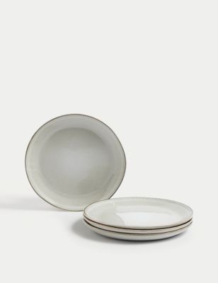 M&S X Fired Earth Set of 4 Stoneware Side Plates - Natural, Natural