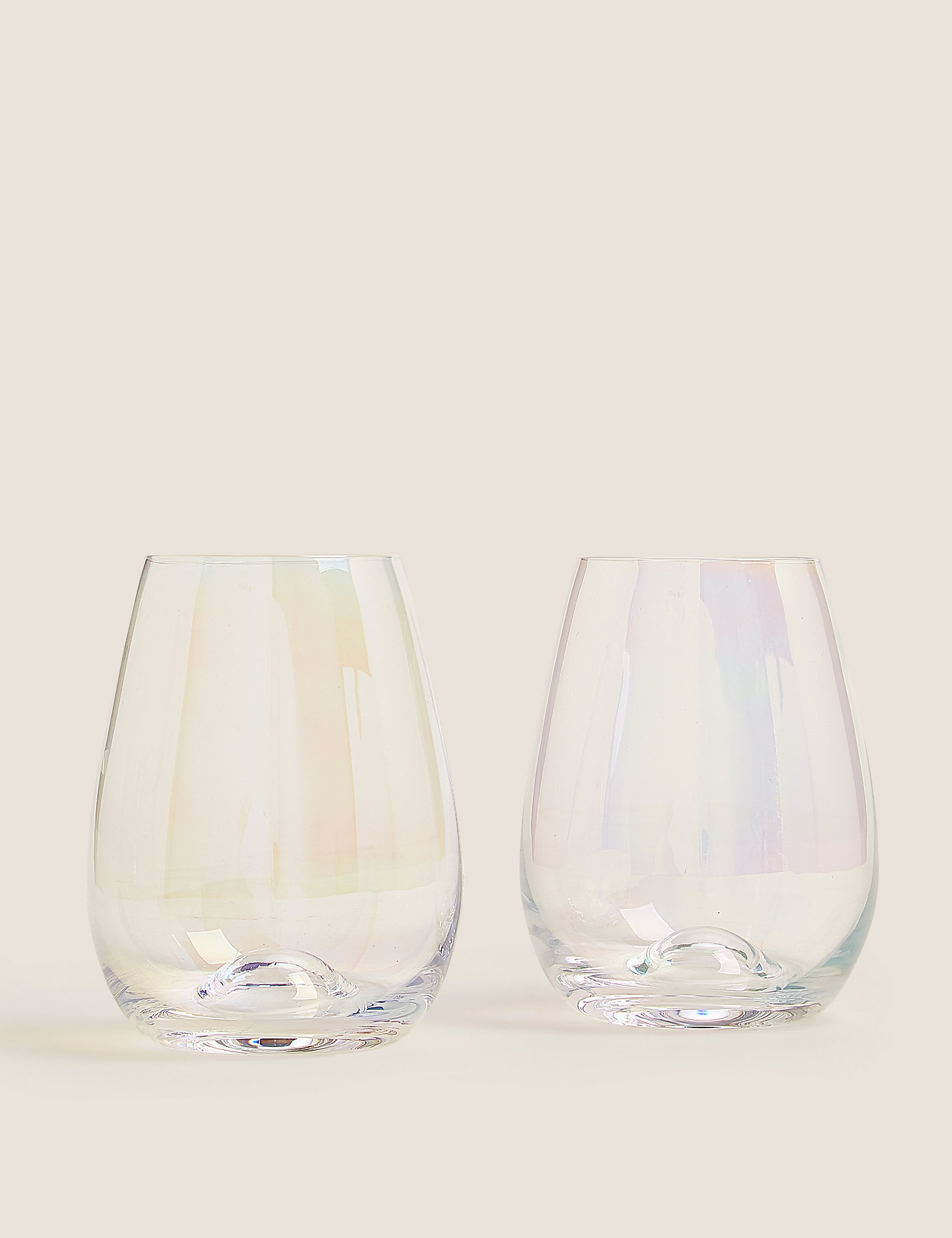 Set of 2 Lustre Stemless Wine Glasses