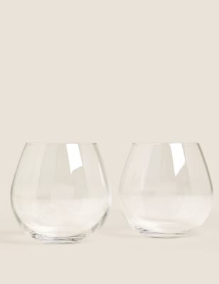 

M&S Collection Juego de 2 vasos de ginebra sin tallo - Claro, Claro
