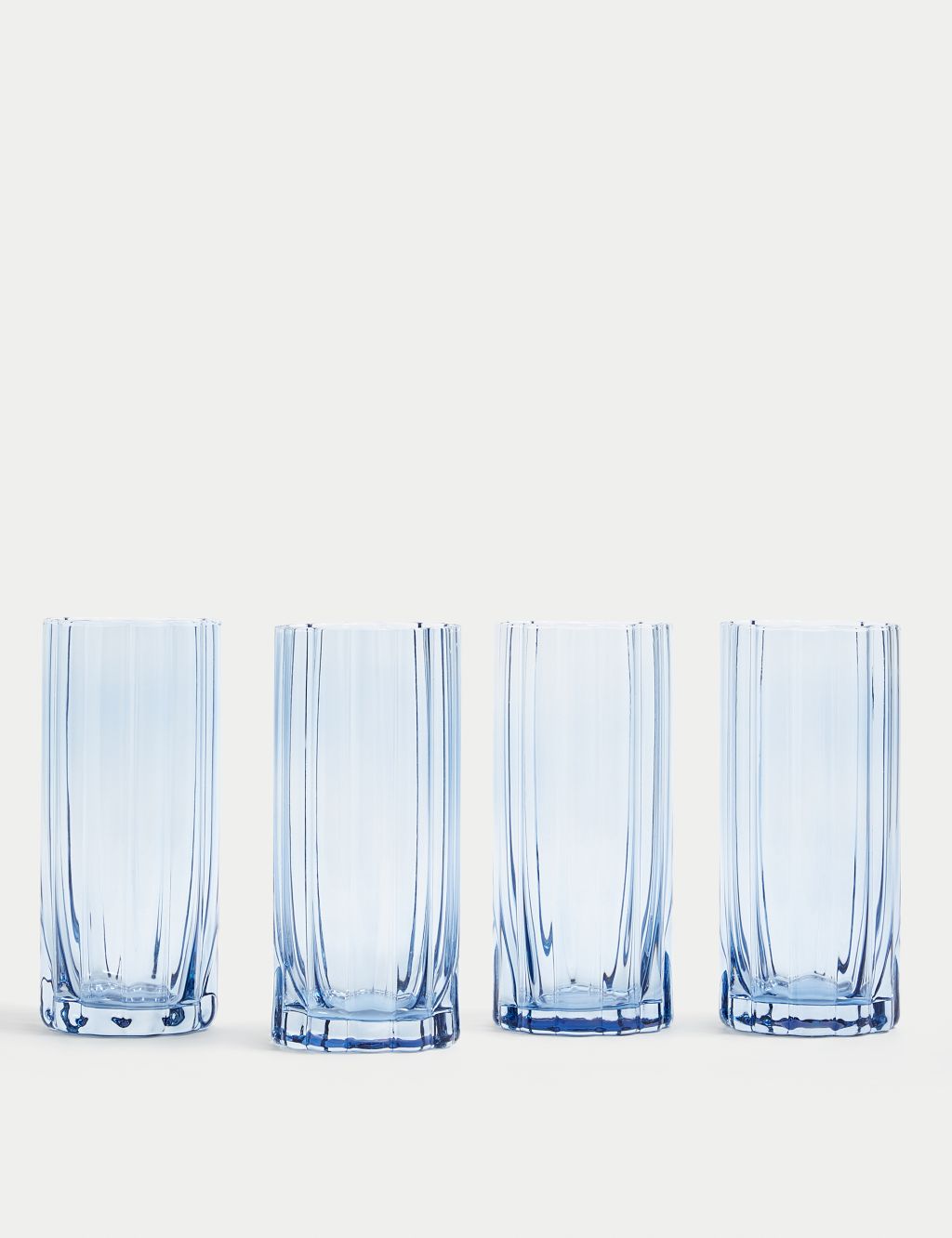 Set of 4 Scalloped Highball Glasses image 1