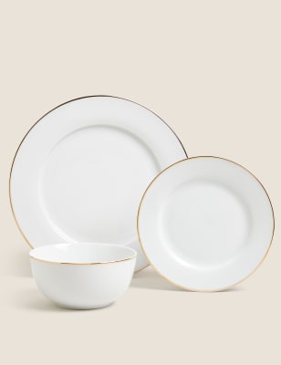 Gold trim 2025 dinner set