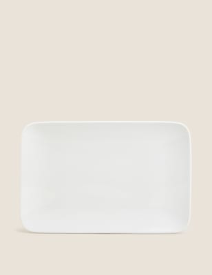 

Large Ceramic Rectangular Platter - White, White