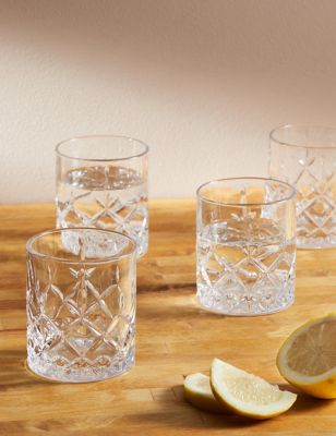 M&S Collection Set of 4 Charleston Tumblers - Clear, Clear