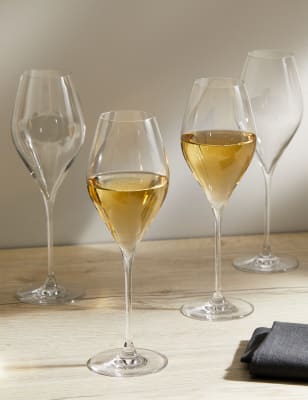 Set of 4 Grace Crystal White Wine Glasses