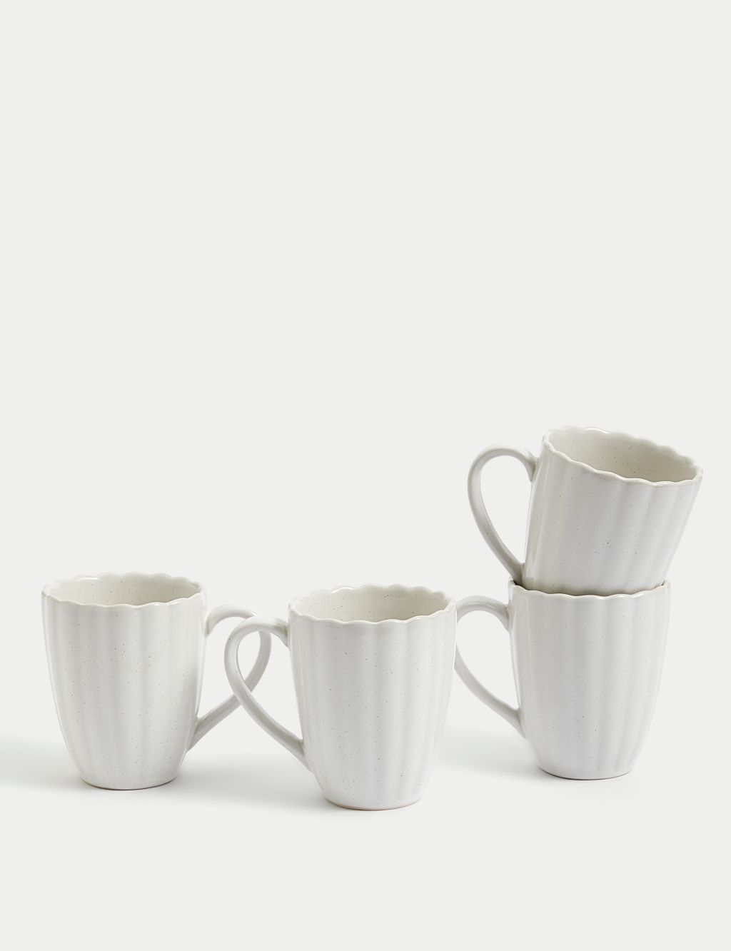 Set of 4 Scallop Mugs