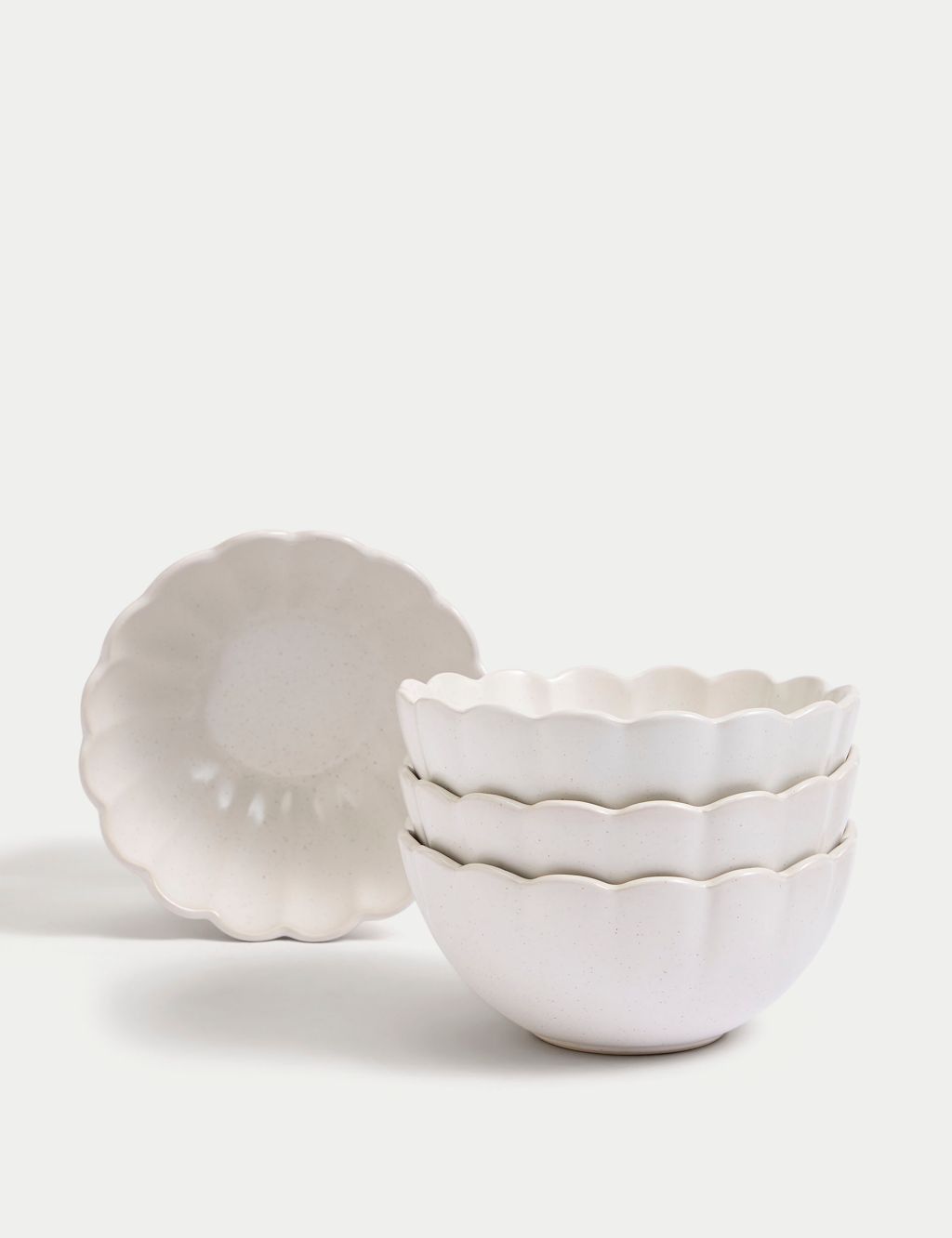 Set of 4 Scallop Cereal Bowls