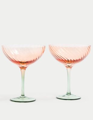 Set of 2 Two Tone Coupe Glasses