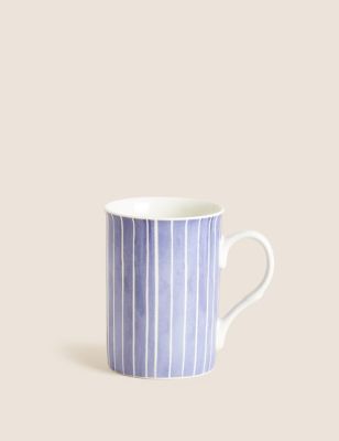 

M&S Collection Watercolour Striped Mug - Blue, Blue