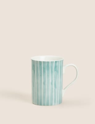 

M&S Collection Watercolour Striped Mug - Green, Green