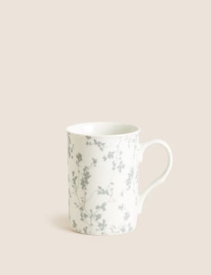 M&S Cherry Blossom Mug - Grey, Grey,Pink