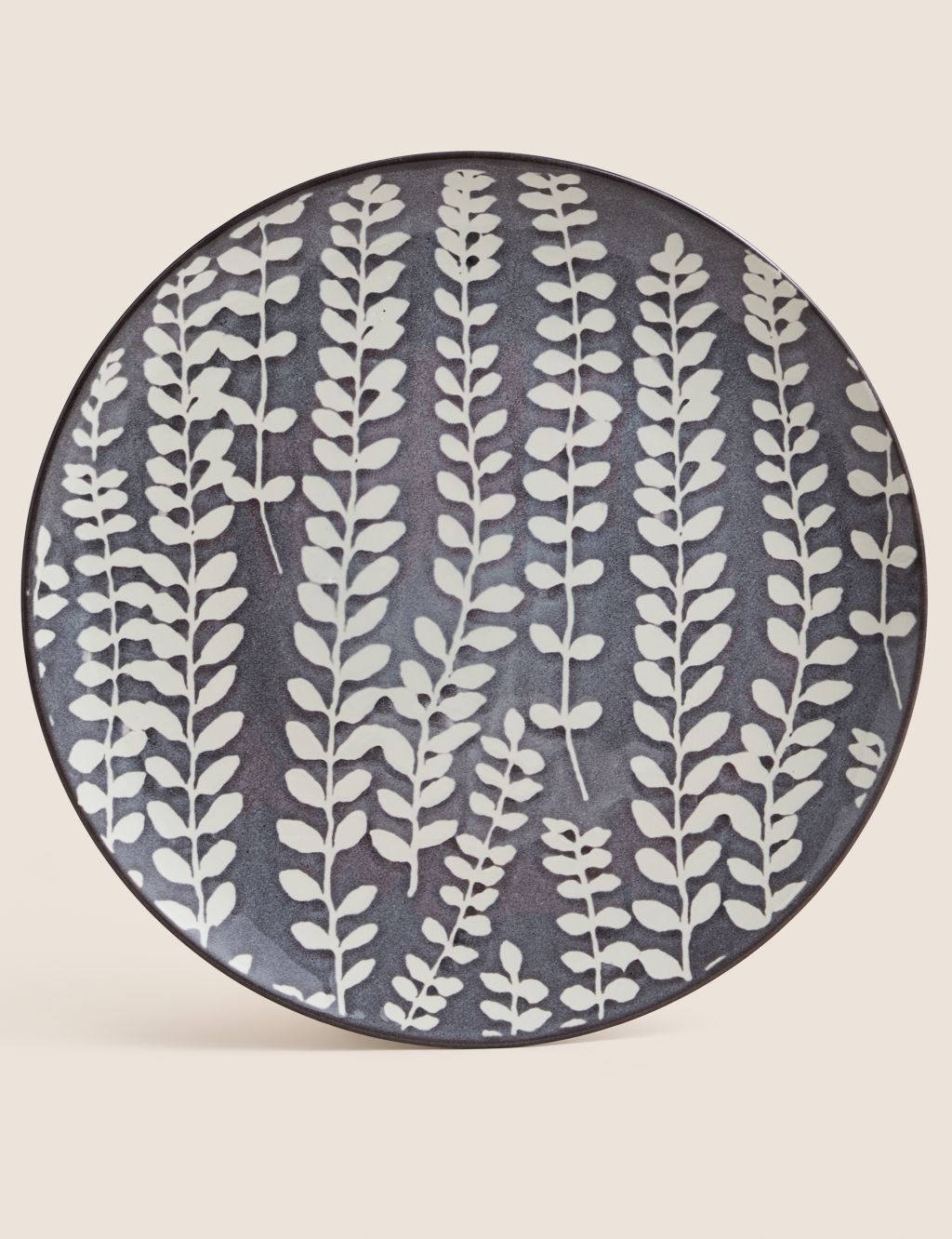 Floral Glazed Stoneware Serving Platter