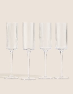 

M&S Collection Set of 4 Handmade Celine Champagne Flutes, No Colour