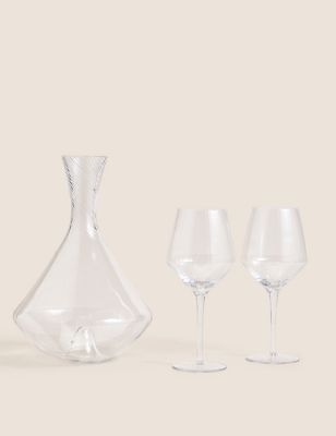 Set of 2 Wine Glasses & Carafe Set