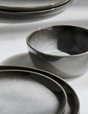 M&S 12 Piece Amberley Reactive Dinner Set - Grey, Grey