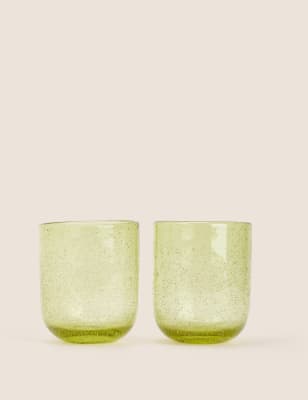 Set of 2 Handmade Glass Tumblers