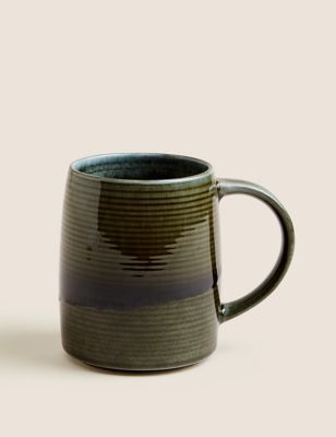 

M&S Collection Reactive Glaze Tankard Mug - Green, Green