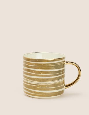 

M&S Collection Jumbo Organic Stripe Mug - Green, Green