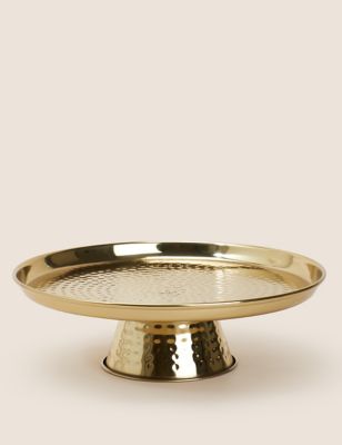 M&S Metal Cake Stand - Gold, Gold