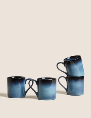 

M&S Collection 4er-Set Becher mit Ombrémuster „Amberley“ - Marineblau, Marineblau