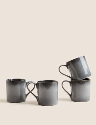 

M&S Collection Set of 4 Amberley Reactive Mugs - Grey, Grey