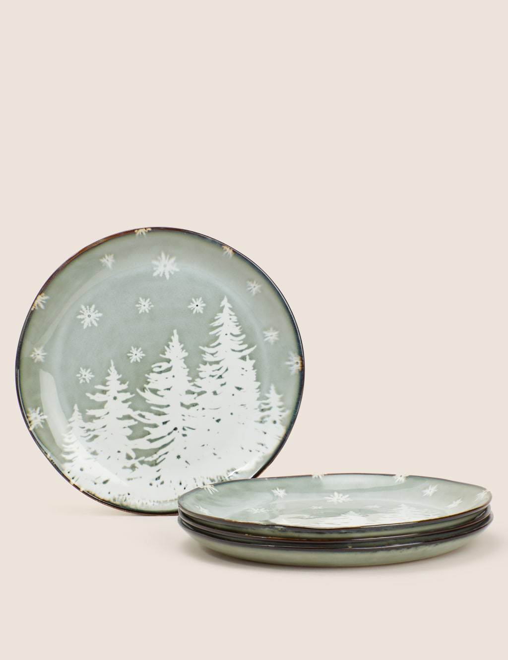 Set of 4 Christmas Tree Side Plates image 1