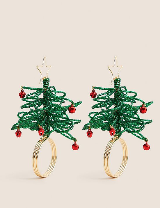 Set of 2 Christmas Tree Napkin Rings