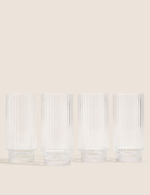 Set of 4 Handmade Celine Highball Glasses