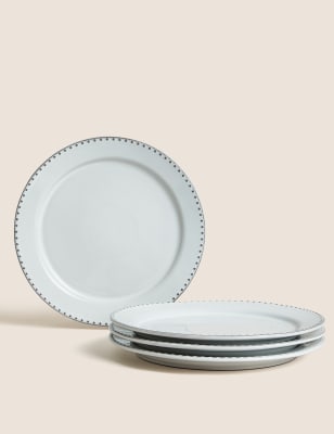 

M&S Collection Set of 4 Mia Dinner Plates - Grey, Grey