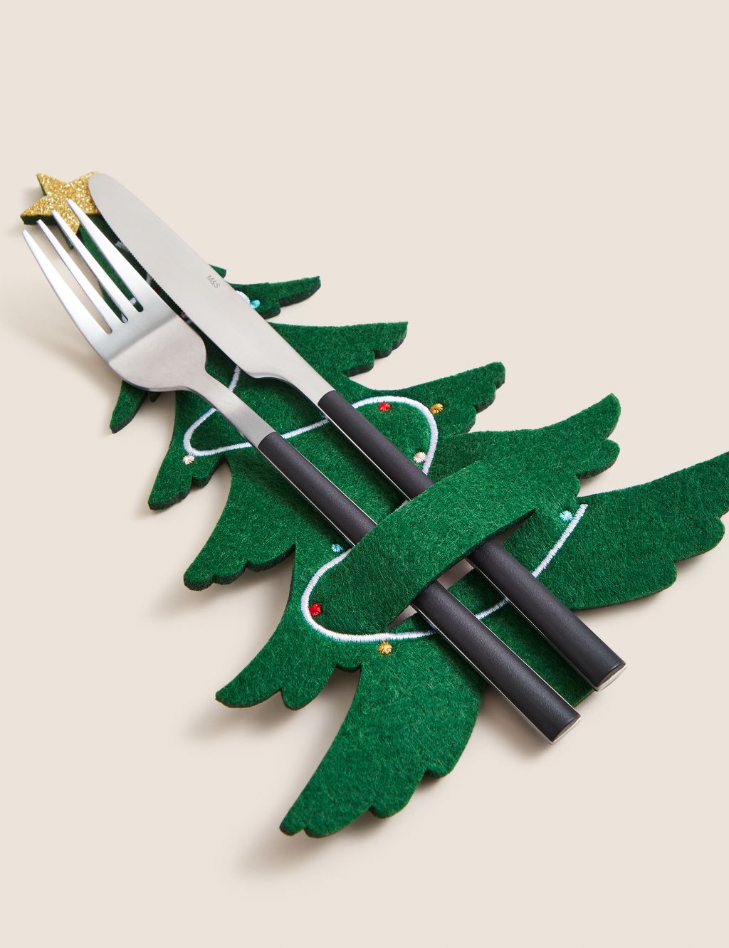 Set of 4 Christmas Tree Cutlery Holders image 4