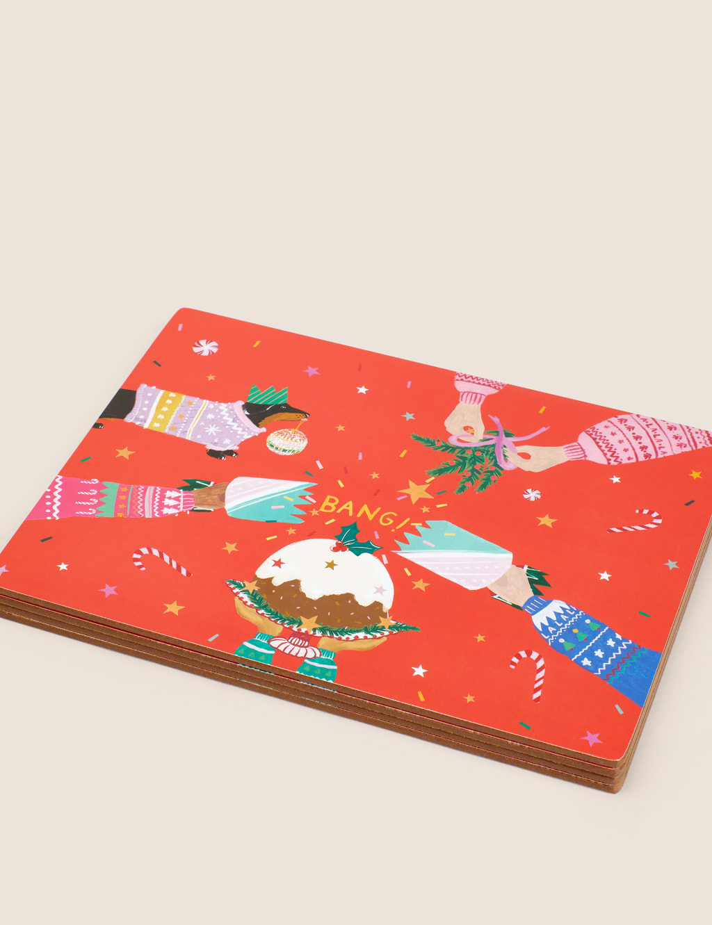 Set of 4 Christmas Placemats & 4 Coasters image 2