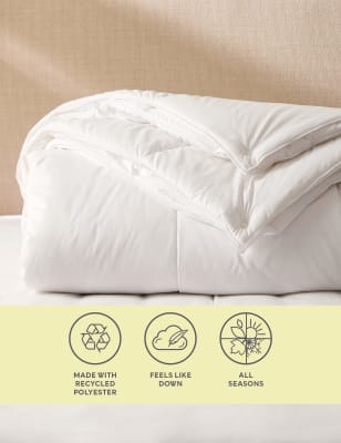 M&S Collection Soft As Down 13.5 Tog All Season Duvet - SGL - White, White