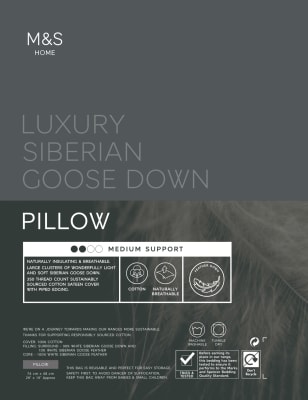 

Almohada de firmeza media de plumón de ganso siberiano premium - Blanco, Blanco