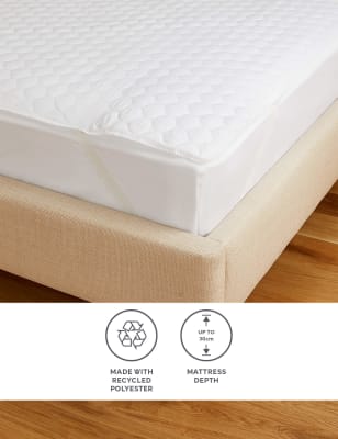 M&S Microfibre Mattress Protector - DBL - White, White