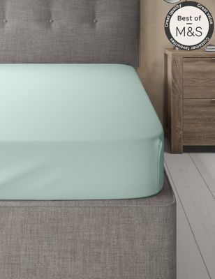 Comfortably Cool Fitted Sheet - Duck Egg, Duck Egg