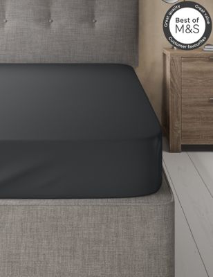 

Egyptian Cotton 230 Thread Count Fitted Sheet - Black, Black