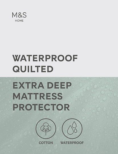 M&S Collection Sleep Solutions Quilted Waterproof Extra Deep Mattress Protector - Sgl - White, White