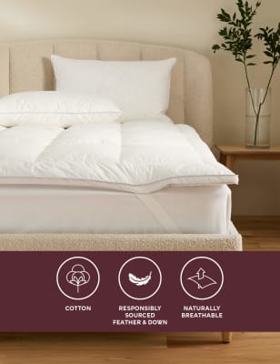 Deluxe Hungarian Goose Feather & Down Mattress Enhancer - NZ