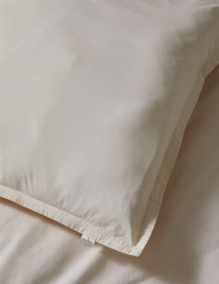 

M&S X Fired Earth 2er-Pack quadratische Kissenbezüge aus gewaschener Baumwolle - Gesso, Gesso