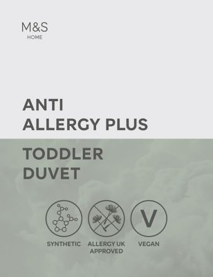 M&S Anti Allergy Plus 4 Tog Cot Bed Duvet - TODDL - White, White