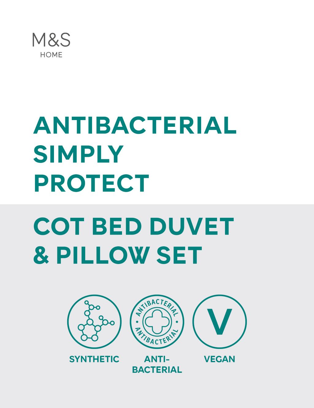 Antibacterial Cot Bed Duvet & Pillow Set