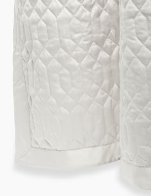 M&S Satin Quilted Throw - MED - Grey, Grey