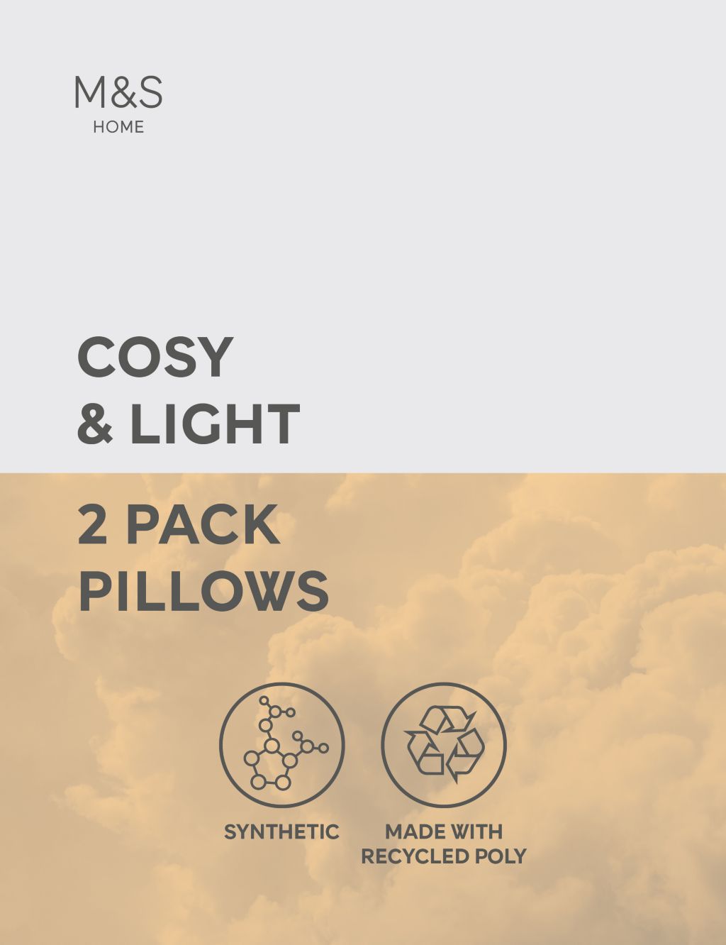 2pk Cosy & Light Medium Pillows