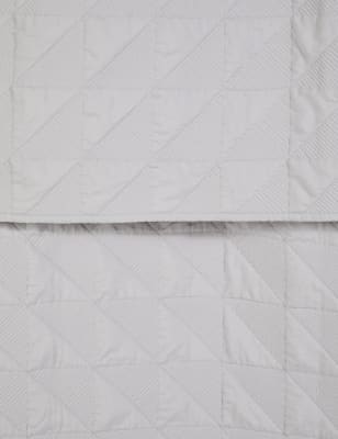 M&S Abstract Quilted Throw - MED - Mid Grey, Mid Grey