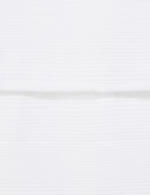 M&S Cotton Mix Ribbed Quilted Throw - XL - White, White,Light Grey