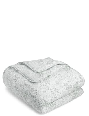 Matelass&eacute; Tile Print Quilted Bed Throw